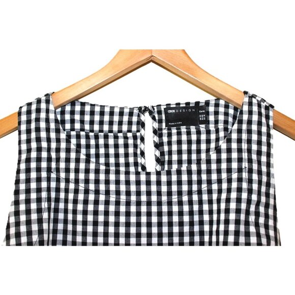 ASOS Curve Black and White Checkered Mini Dress - Picture 3 of 13